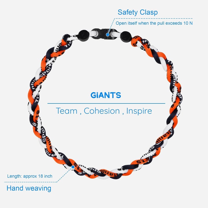 SUPBOMM Baseball Rope Necklaces, League Team Colors Braided Necklace, Baseball Team Gifts - Image 2
